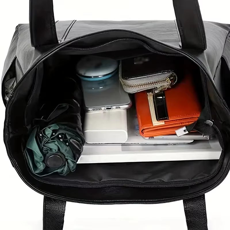 Vintage Large Capacity Canvas Women'S Handbag Shoulder Bag Commuting Work Leisure Handbag Travel Shopping Bag